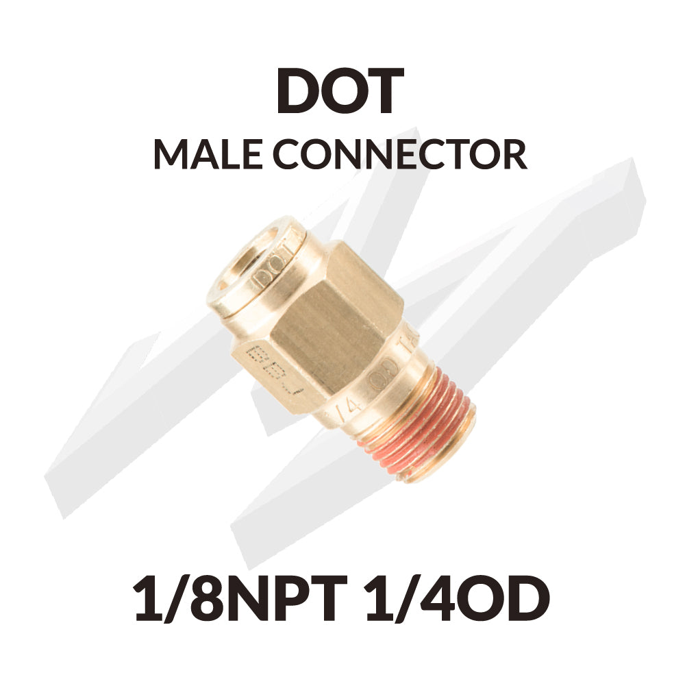 DOT MALE CONNECTOR 1/8NPT 1/4OD