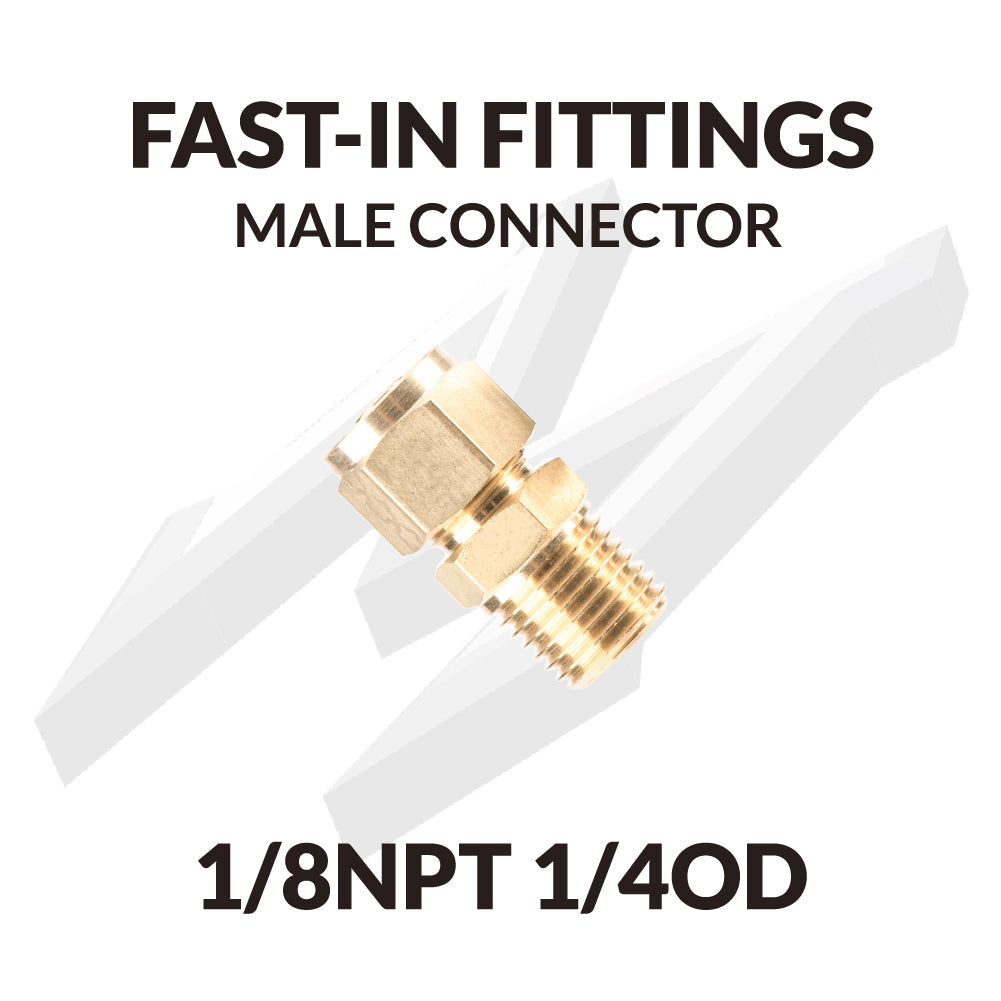 FAST-IN FITTINGS  MALE CONNECTOR 1/8NPT 1/4OD