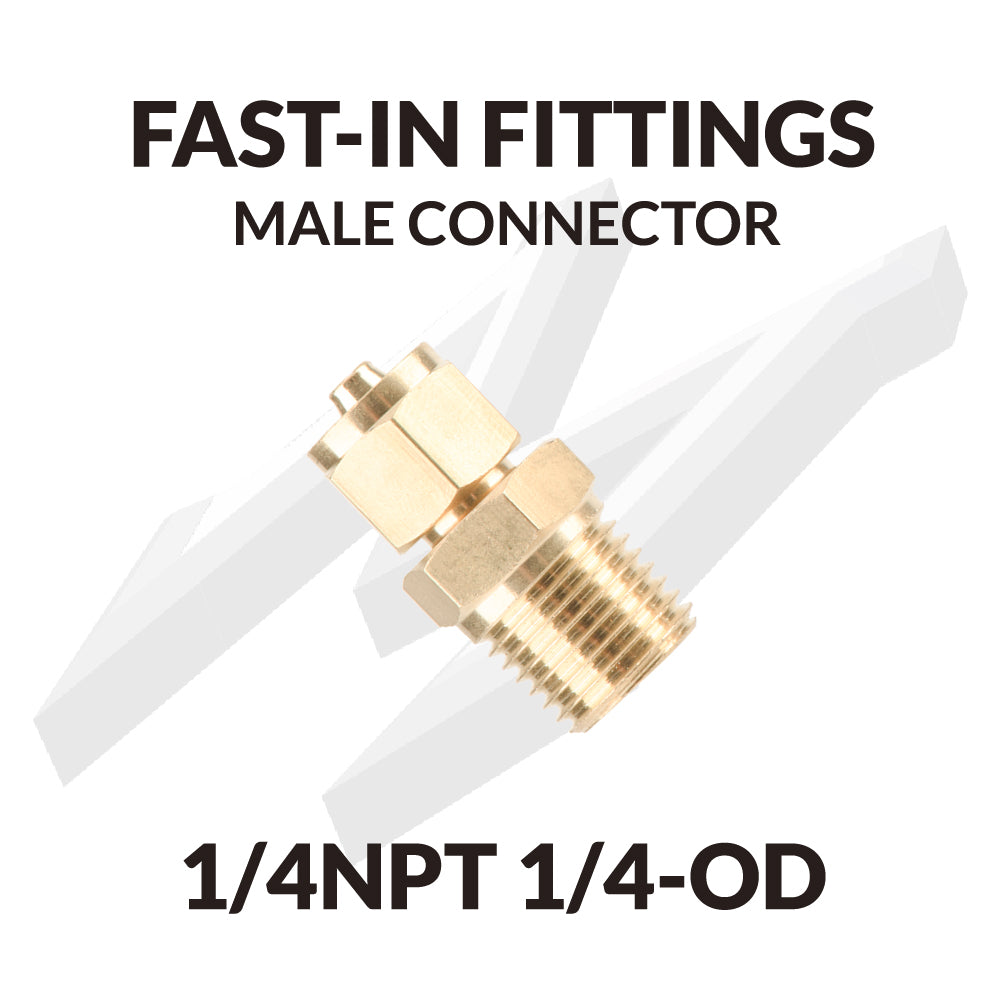 FAST-IN FITTINGS  MALE CONNECTOR 1/4NPT 1/4OD