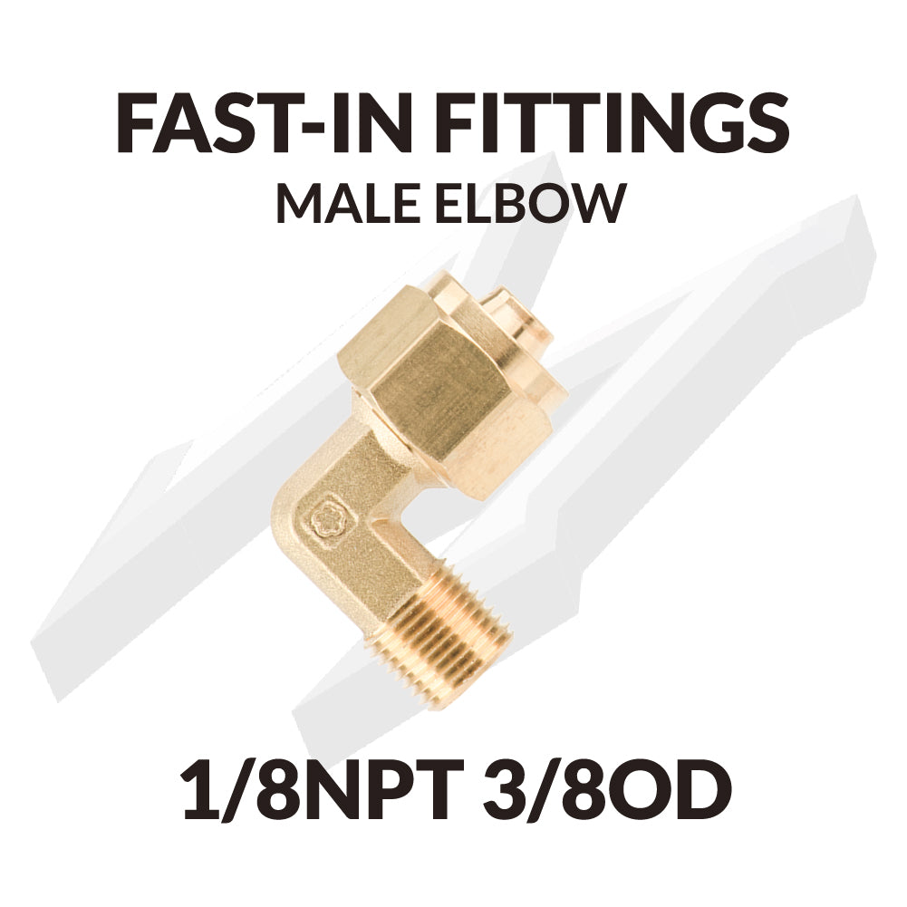 FAST-IN FITTINGS  MALE ELBOW 1/8NPT 3/8OD