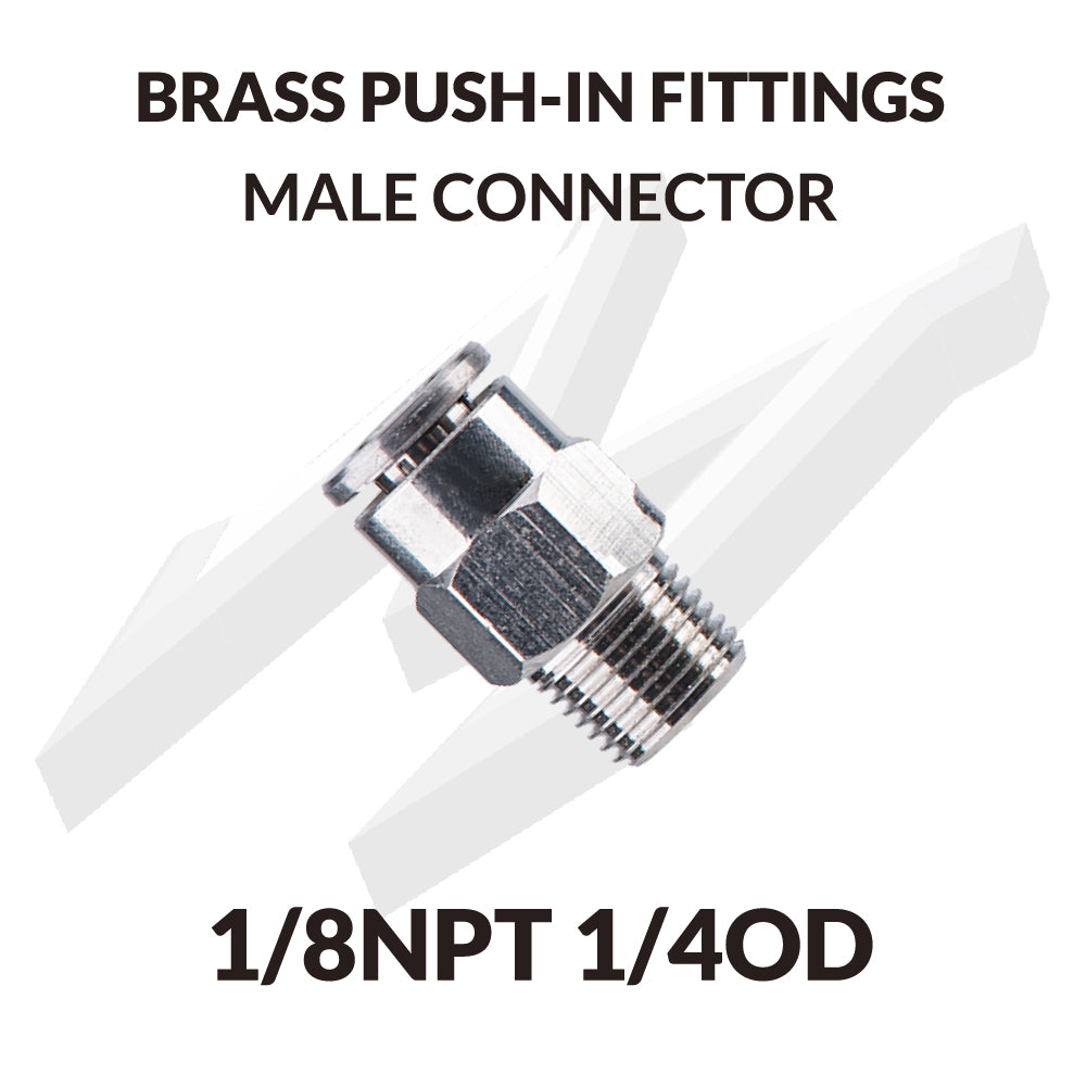 BRASS PUSH-IN FITTINGS  MALE CONNECTOR 1/8NPT 1/4OD